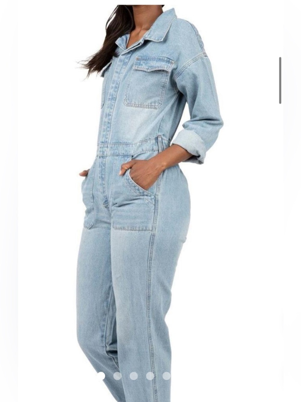 Universal Thread Light Blue Denim Utility Jumpsuit - Picture 2 of 3